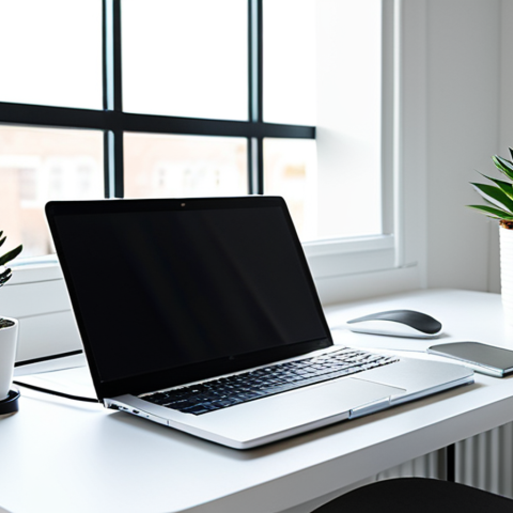 미니멀리즘으로 작업 공간 정리하기 - Clean Desk Focus**
"A tidy and organized desk in a bright, modern office. Minimalist setup with a l...