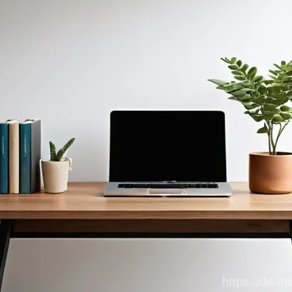 미니멀리즘과 정신 건강의 관계 - **Prompt 1: Serene Minimalist Home Office**
A bright and airy home office bathed in soft, natura...