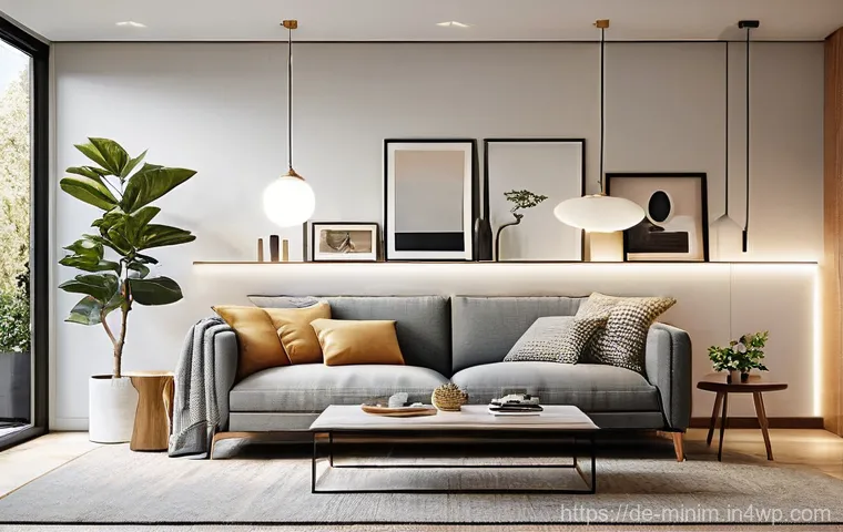 미니멀한 공간을 위한 기술적 도구 소개 - **Prompt 1: Minimalist Living Room with Adaptive Smart Lighting**
    A modern, minimalist living ro...