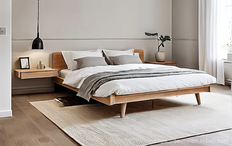 미니멀리즘을 적용한 침실 인테리어 아이디어 - **Prompt: A serene and meticulously organized minimalist German bedroom. The focal point is a bed wi...