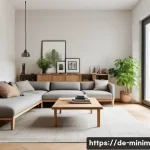 미니멀리즘을 통한 집 정리 방법 - A serene, minimalist German living room interior featuring clean lines and natural light streaming t...