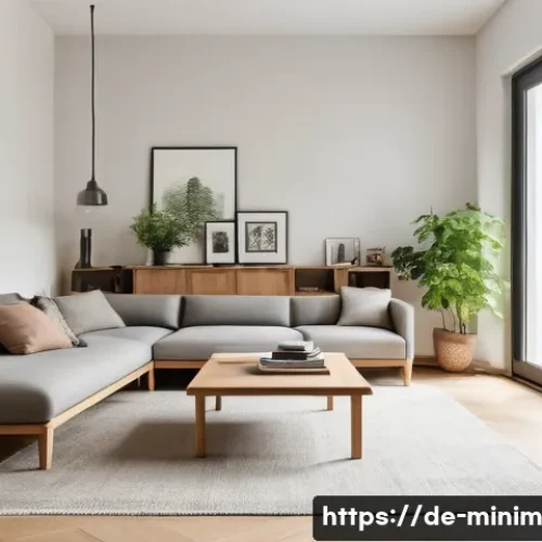 미니멀리즘을 통한 집 정리 방법 - A serene, minimalist German living room interior featuring clean lines and natural light streaming t...
